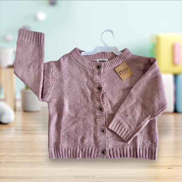 Girls-Blush Pink front open Cardigan