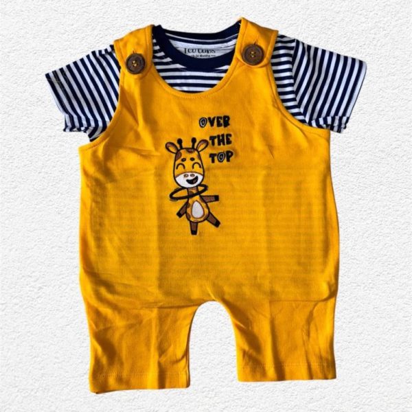 Leo Cubs Rompers-Yellow