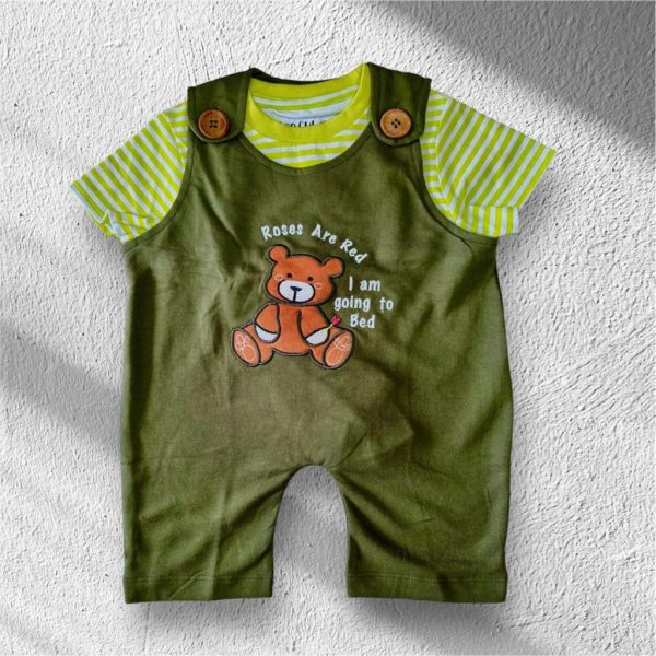 Leo Cubs Rompers-Olive Green