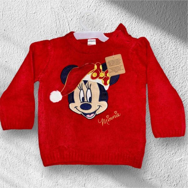 Girls Disney print red pull over sweater