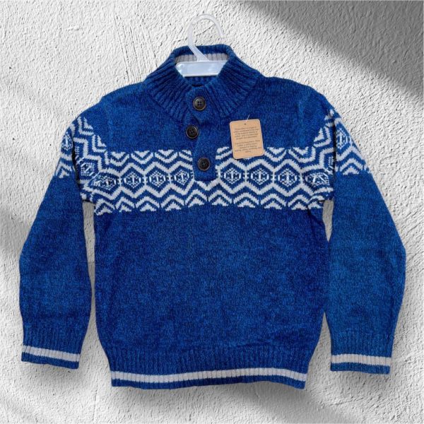 Blue high neck Sweater