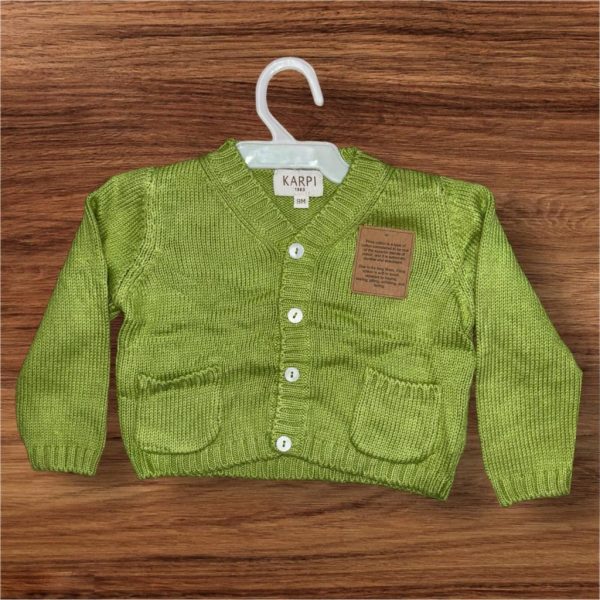 Green Cardigan buttoned